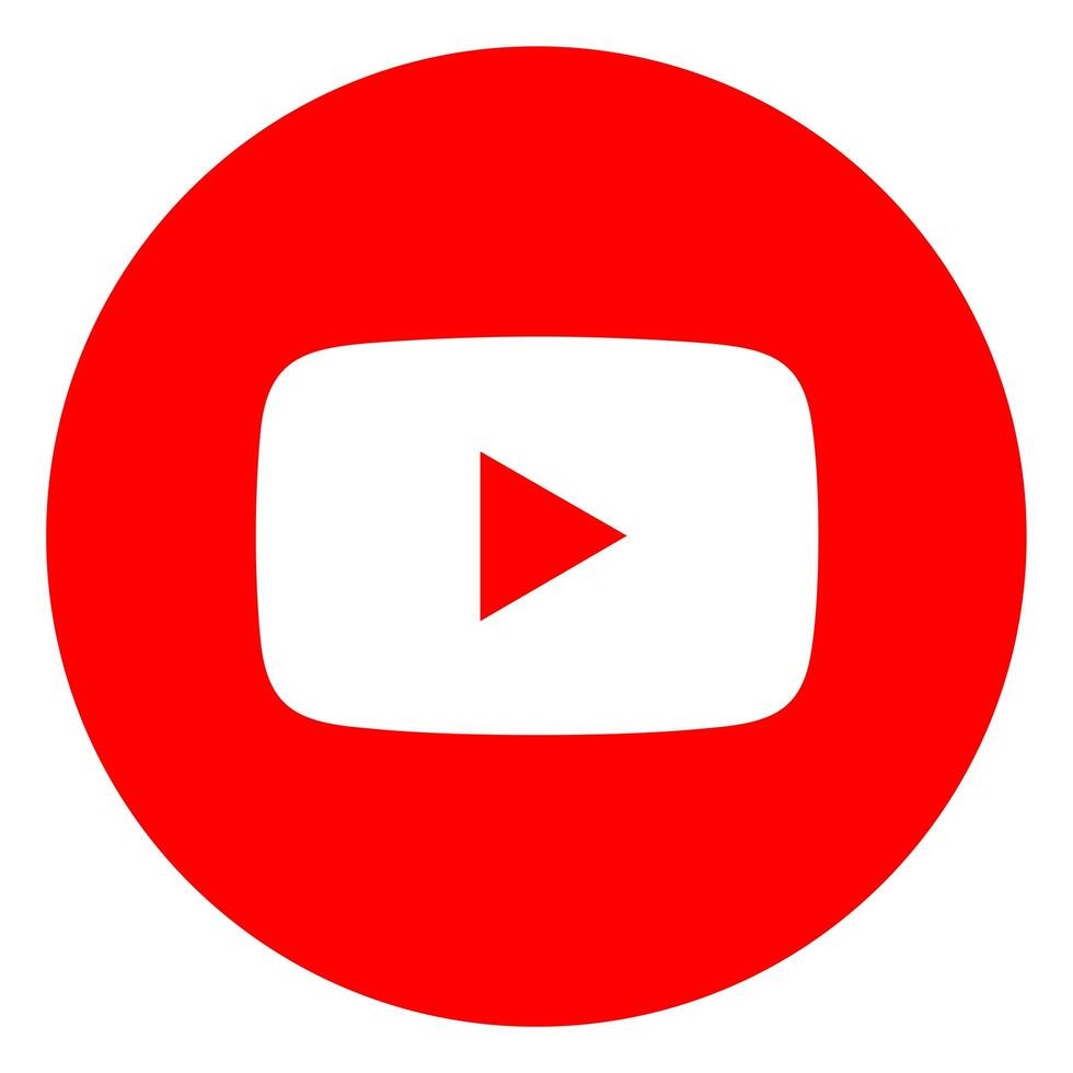 redondo Youtube logo aislado en blanco antecedentes foto