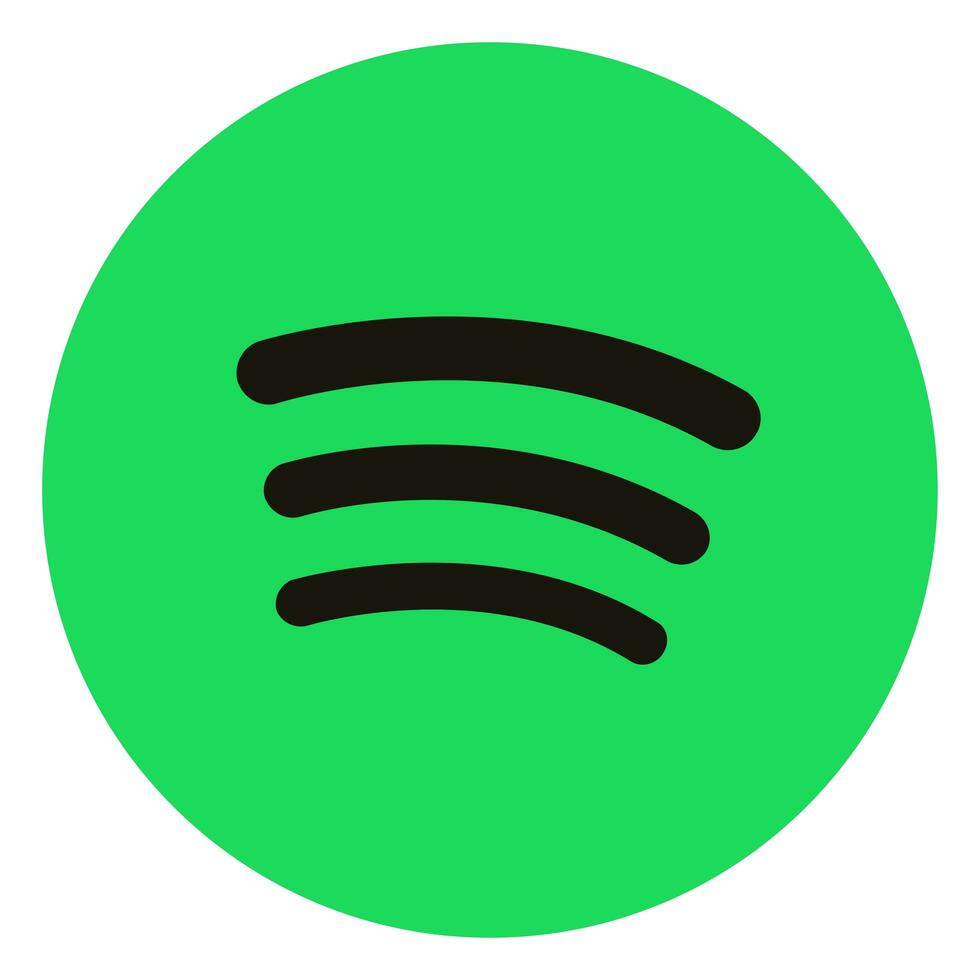 redondo Spotify logo aislado en blanco antecedentes foto
