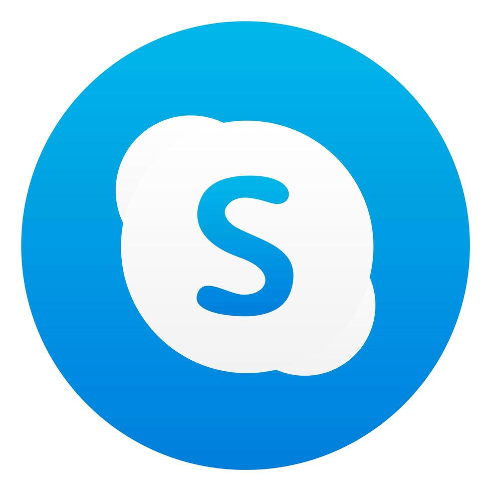 Round Skype Logo Isolated on White Background photo