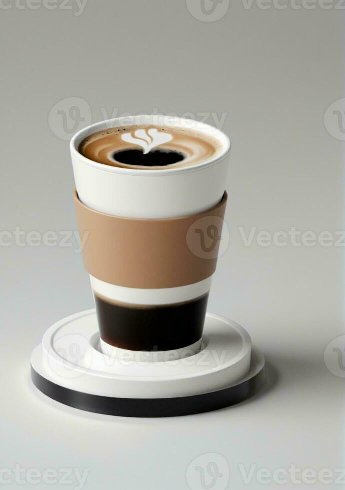 Coffee Cup Isolated On A White Background. AI Generated photo