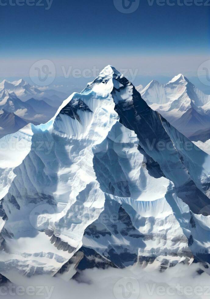 Mount Everest Isolated On A White Background. AI Generated photo