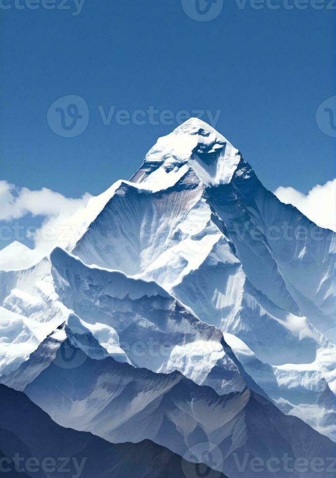 Mount Everest Isolated On A White Background. AI Generated photo
