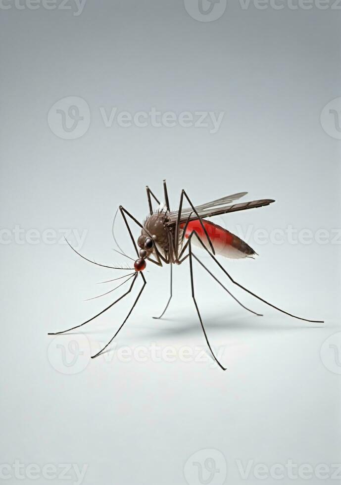 Mosquito Isolated On A White Background. AI Generated photo