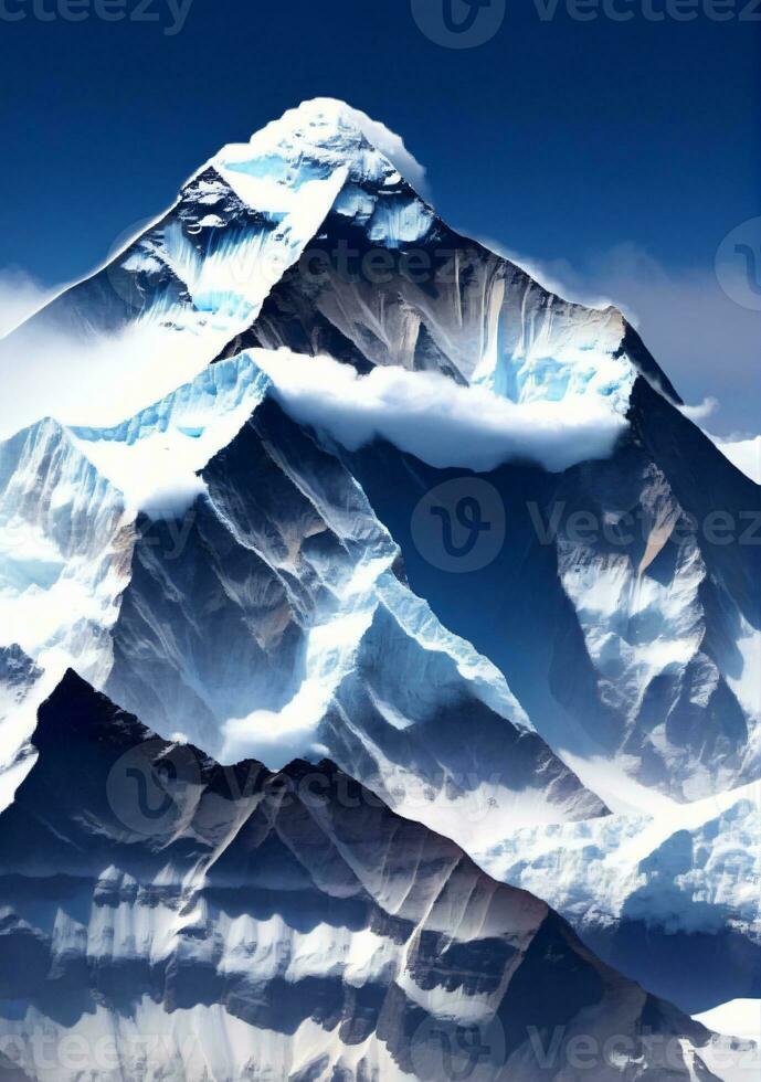 Mount Everest Isolated On A White Background. AI Generated photo