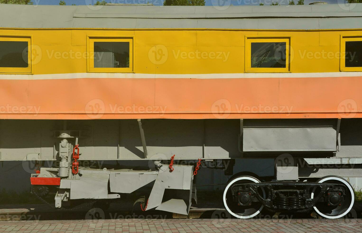 Photo of the wheels of the russian railway technical support train