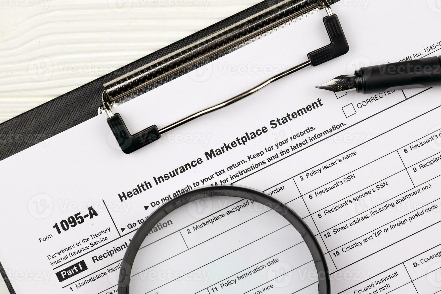 Irs form 1095 a health insurance marketplace statement tax blank on a4