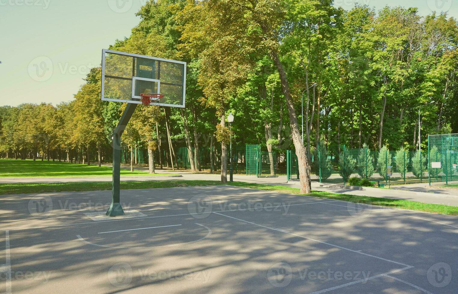 Empty street basketball court. For concepts such as sports and exercise, and healthy lifestyle photo