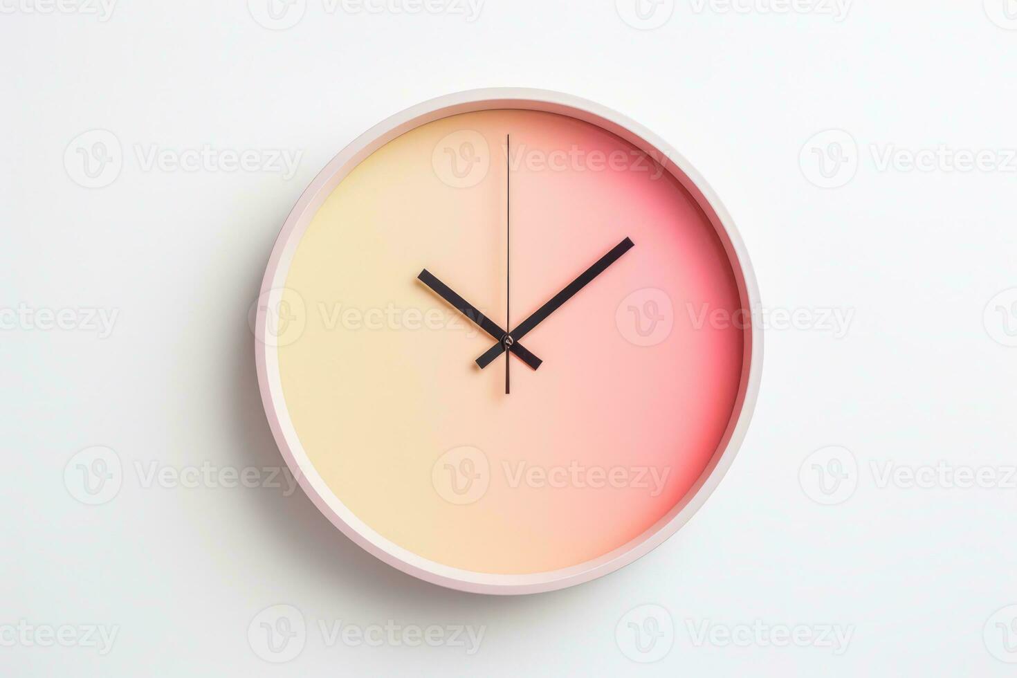 Concept of time Analog clock on pastel simple modern style background for banners, flyers, posters or websites. Generative Ai photo