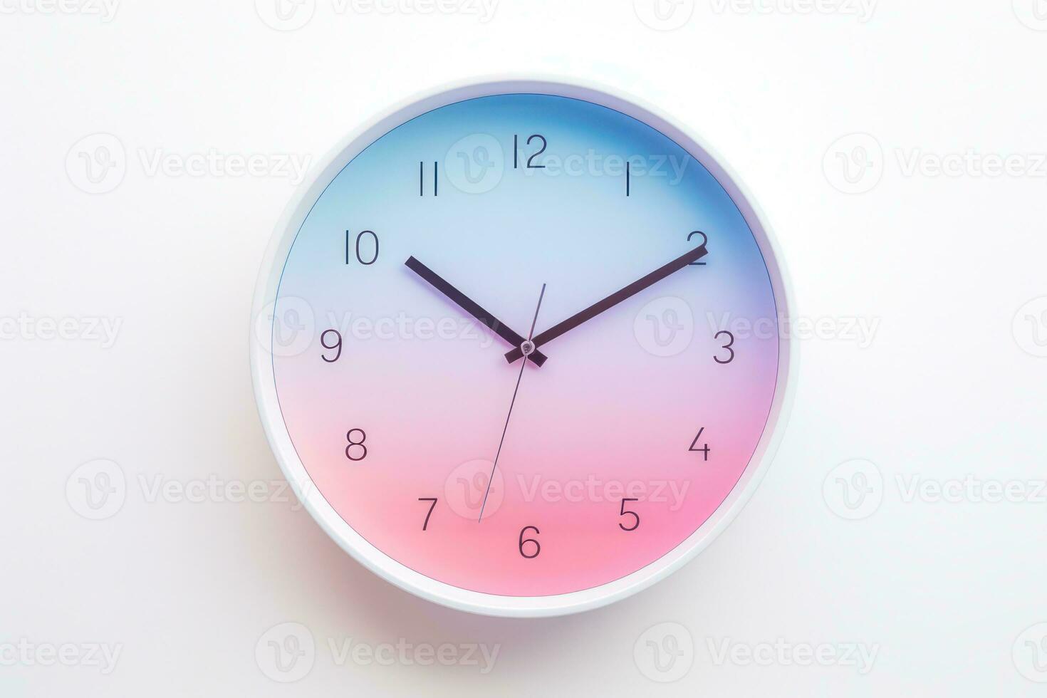 Concept of time Analog clock on pastel simple modern style background for banners, flyers, posters or websites. Generative Ai photo