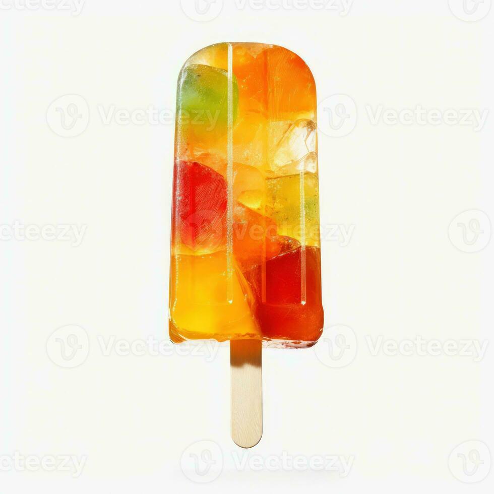 fruit popsicle isolated on white background. Generative ai photo