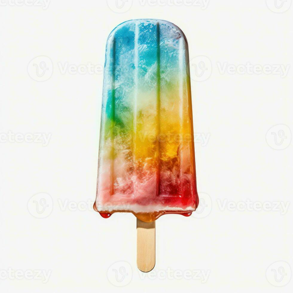 fruit popsicle isolated on white background. Generative ai photo