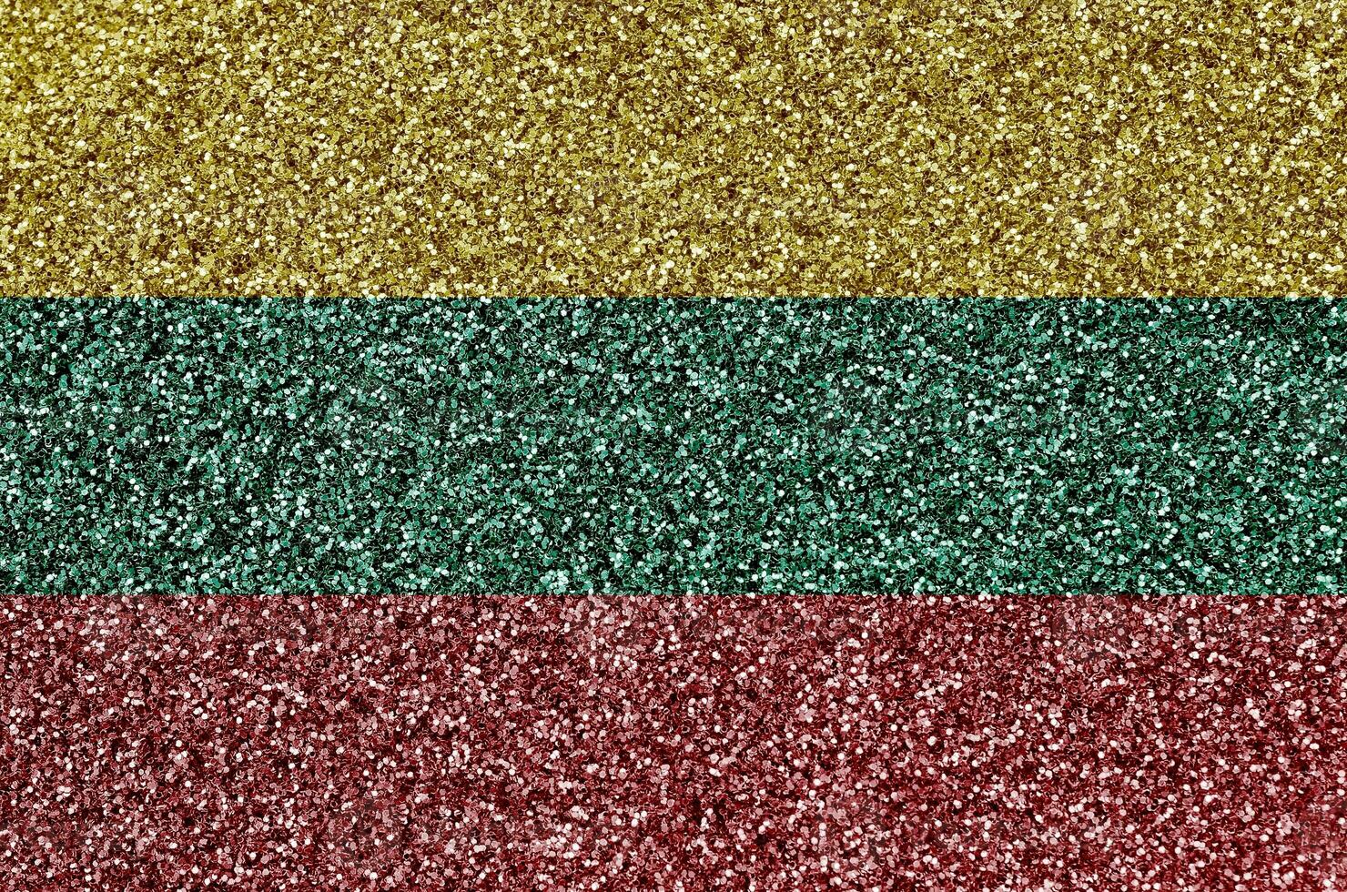 Lithuania flag depicted on many small shiny sequins. Colorful festival background for party photo