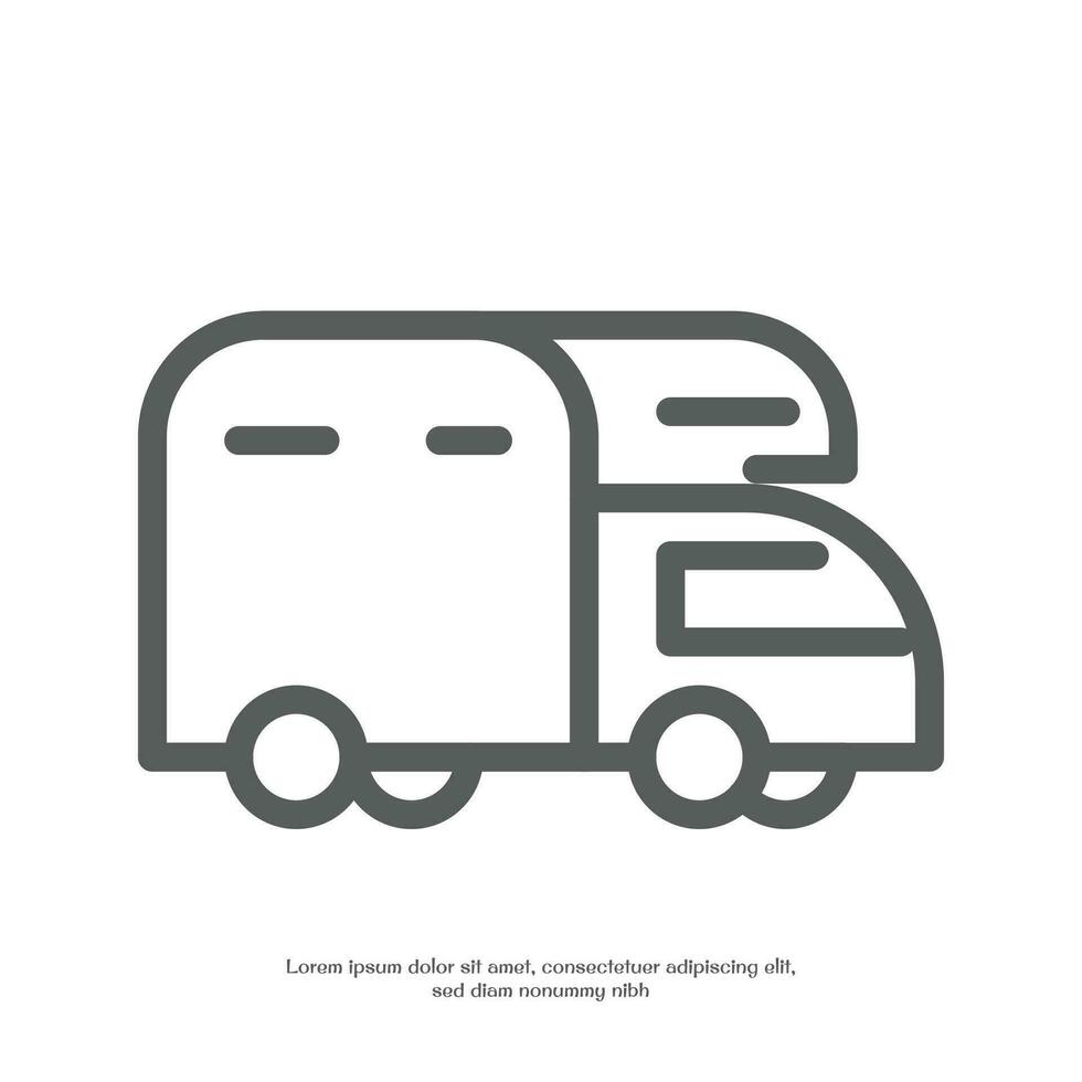 caravan outline icon, pixel perfect for web and mobile app, vector icon design