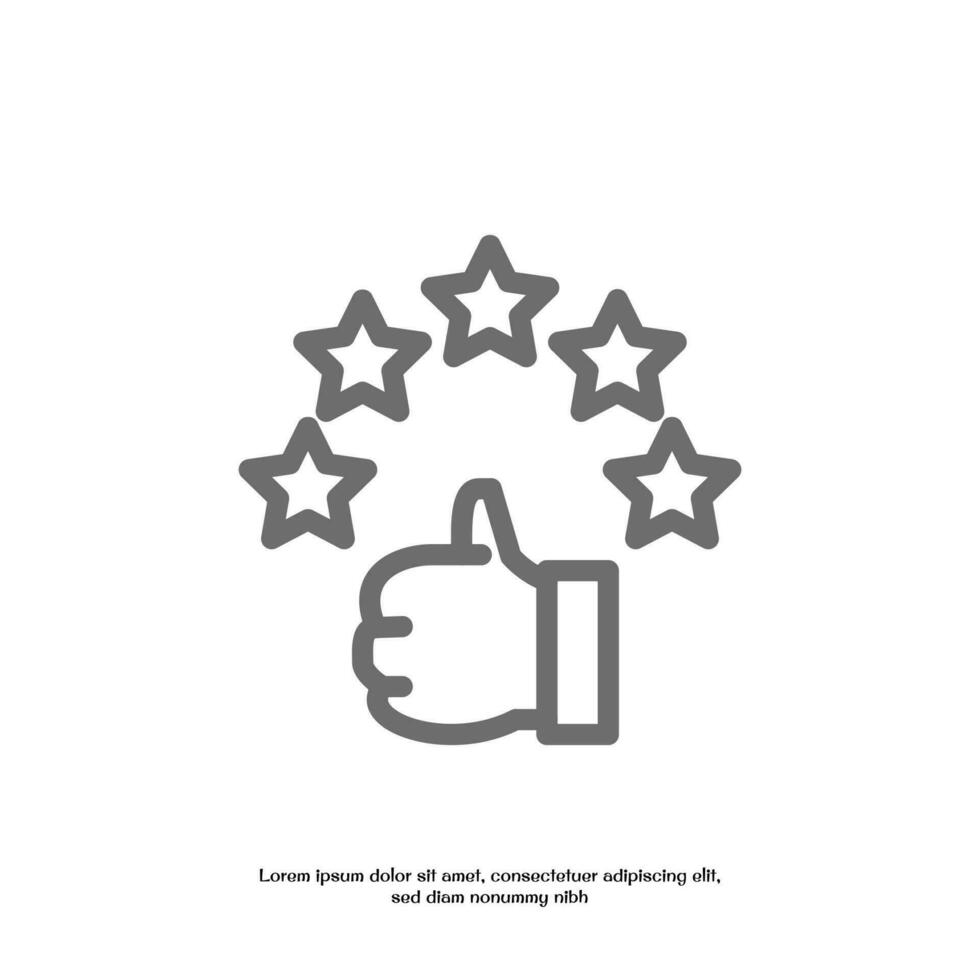 five stars outline icon pixel perfect for website or mobile app vector