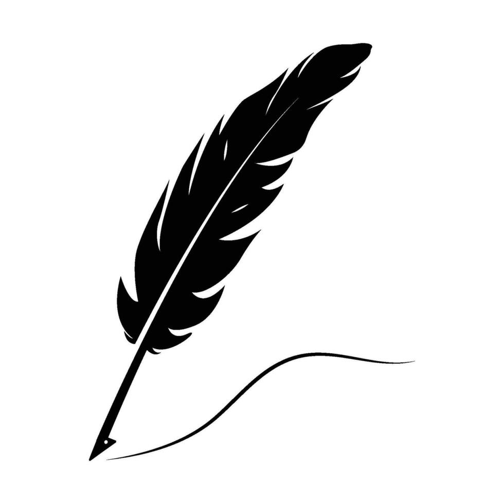 logotipo de la pluma vector