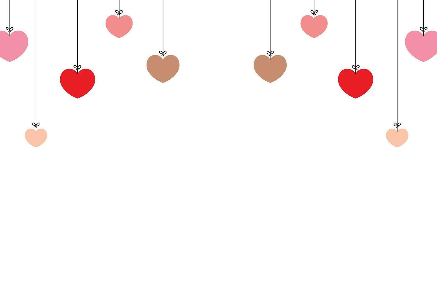 Valentine's day background with negative space area. Hanging love for Happy Women's, Mother's, and Valentine's Day. vector