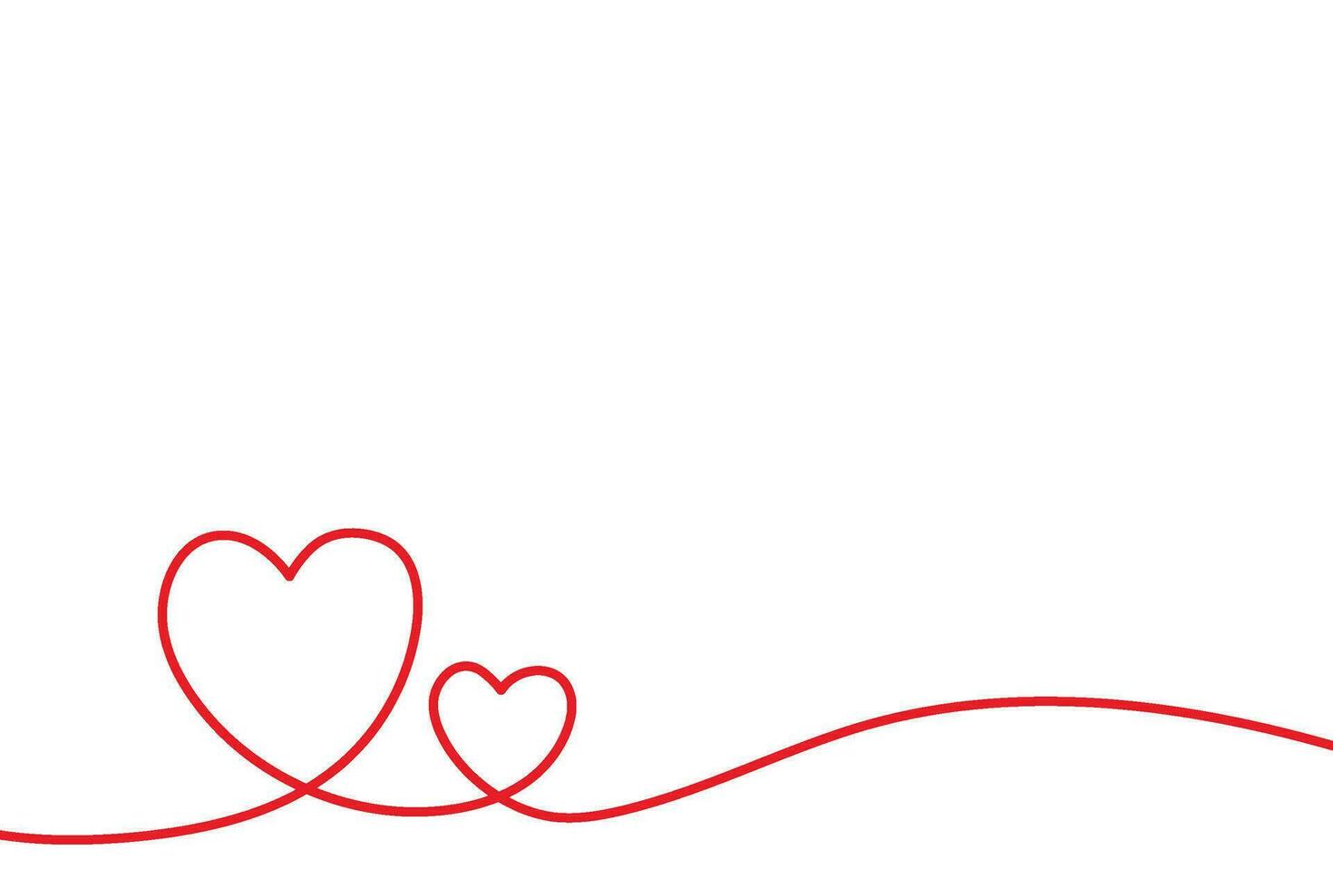 Valentine's day background with negative space area. Continuous line love background. vector