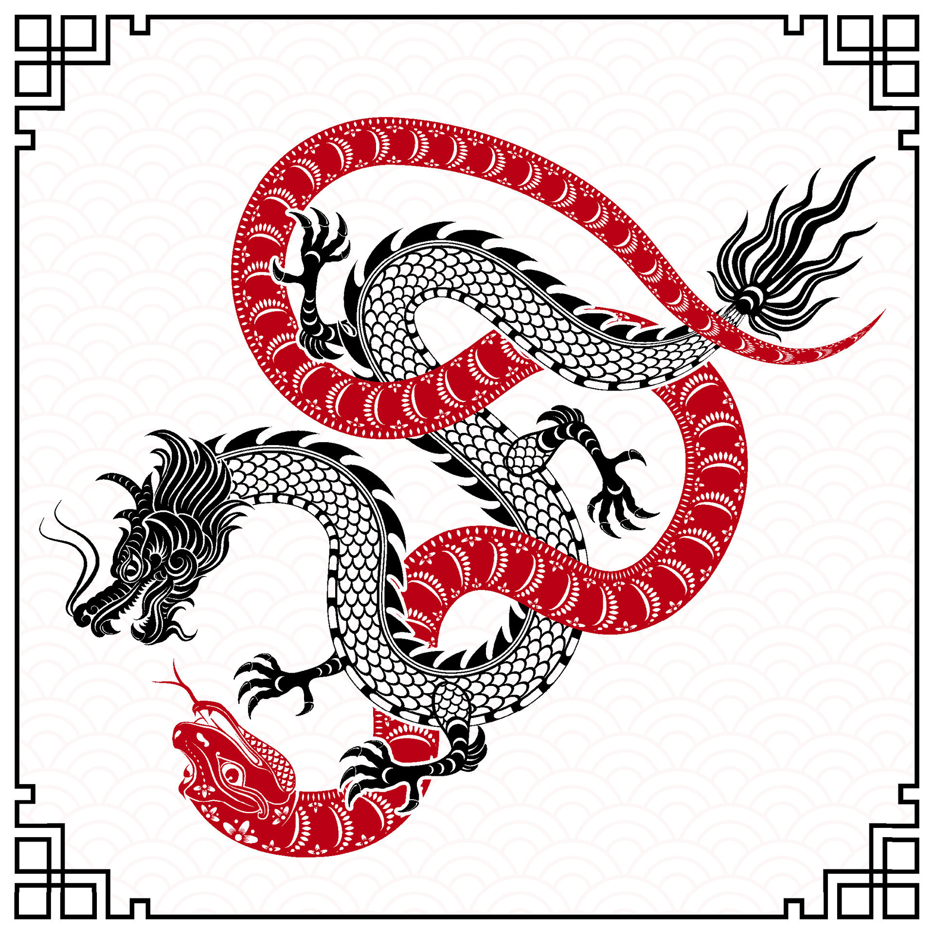 Happy Chinese new year 2025 Zodiac sign, year of the Snake, with Black