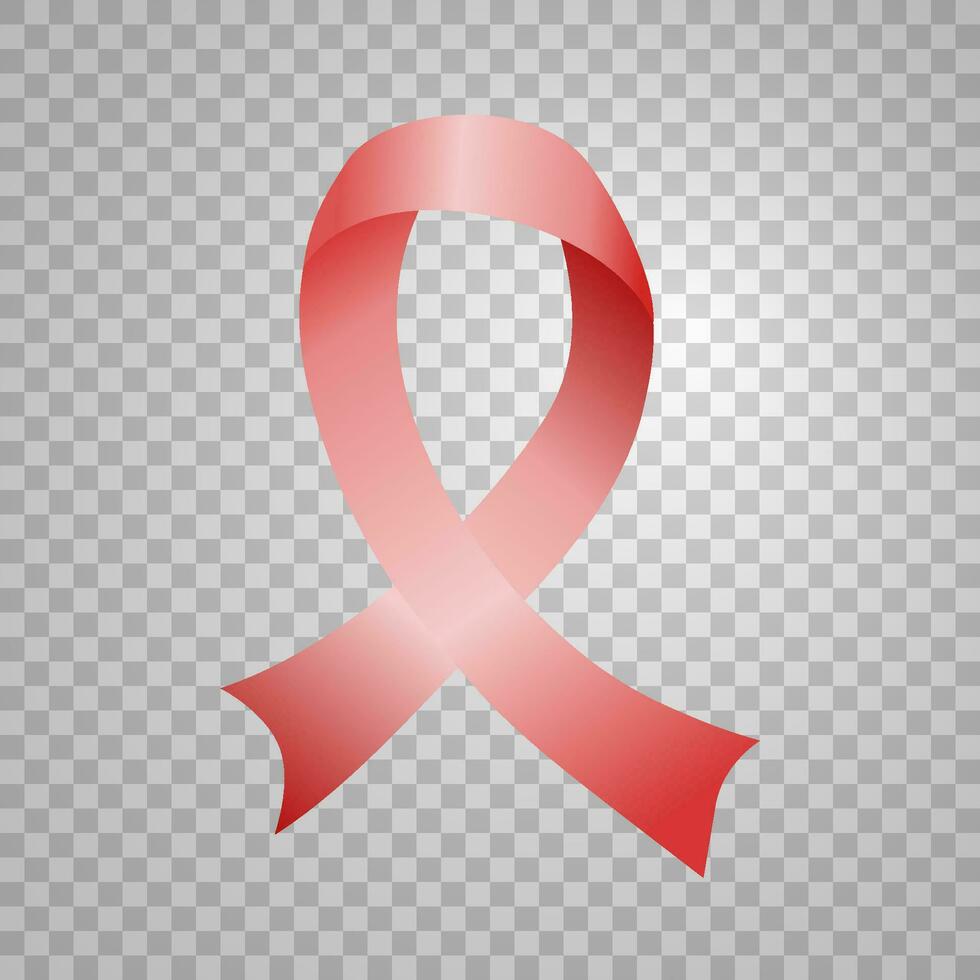 red ribbon. world aids day, december 1. Design template, vector illustration.