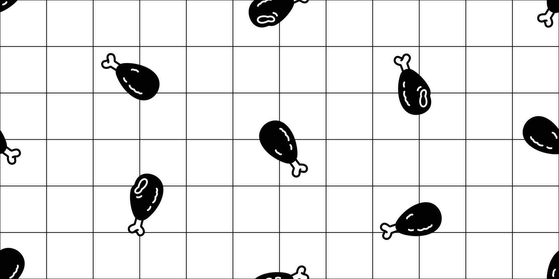 Crispy Fried Chicken Seamless Pattern vector scarf isolated checked repeat wallpaper tile background cartoon illustration doodle design