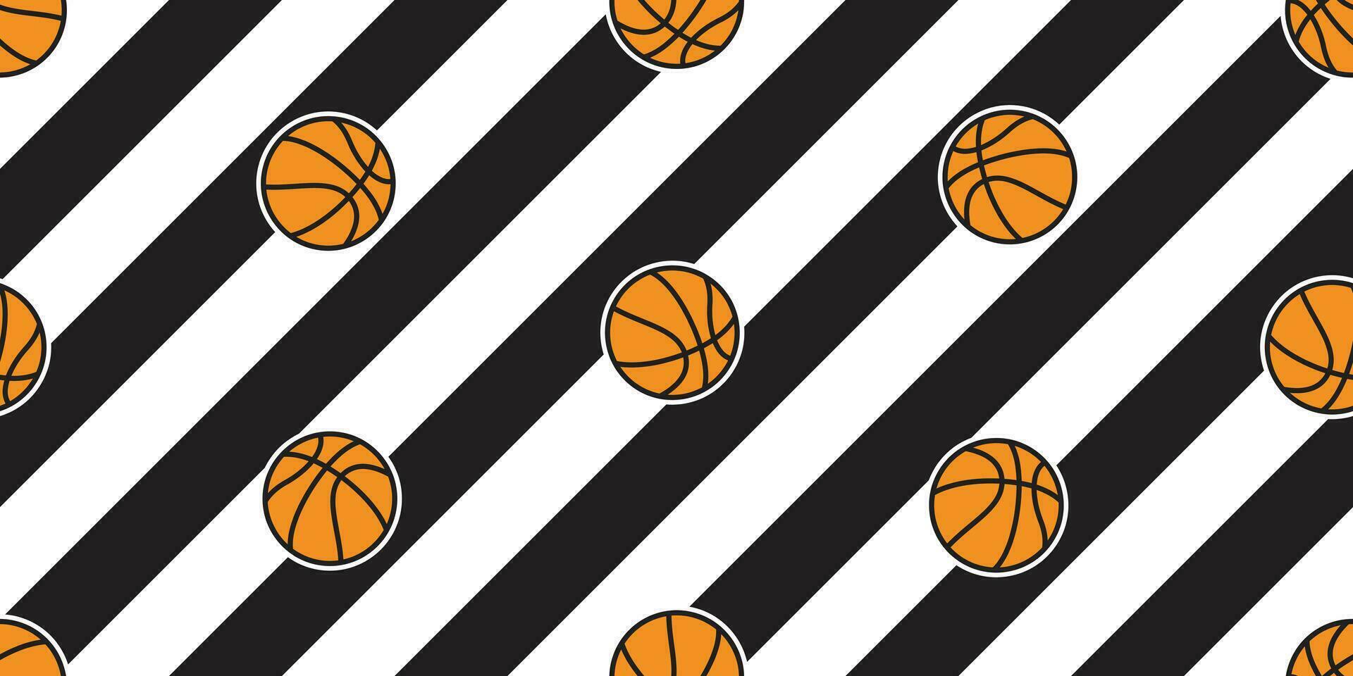 baloncesto sin costura modelo vector rayas pelota deporte dibujos animados bufanda aislado repetir fondo de pantalla loseta antecedentes ilustración garabatear diseño