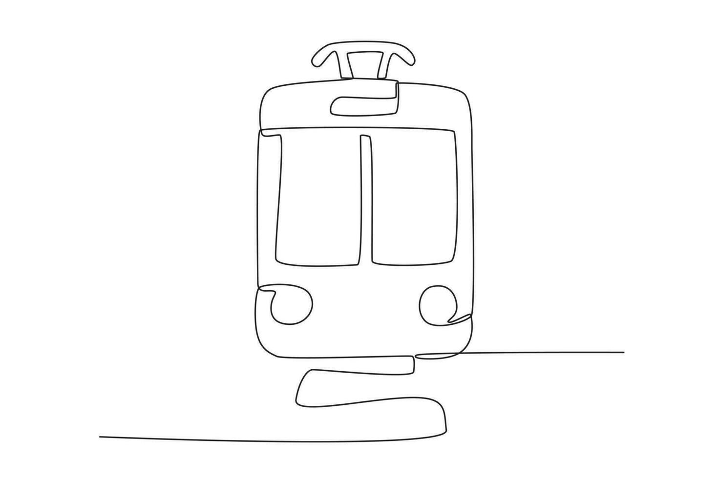 Front view of a moving tram vector