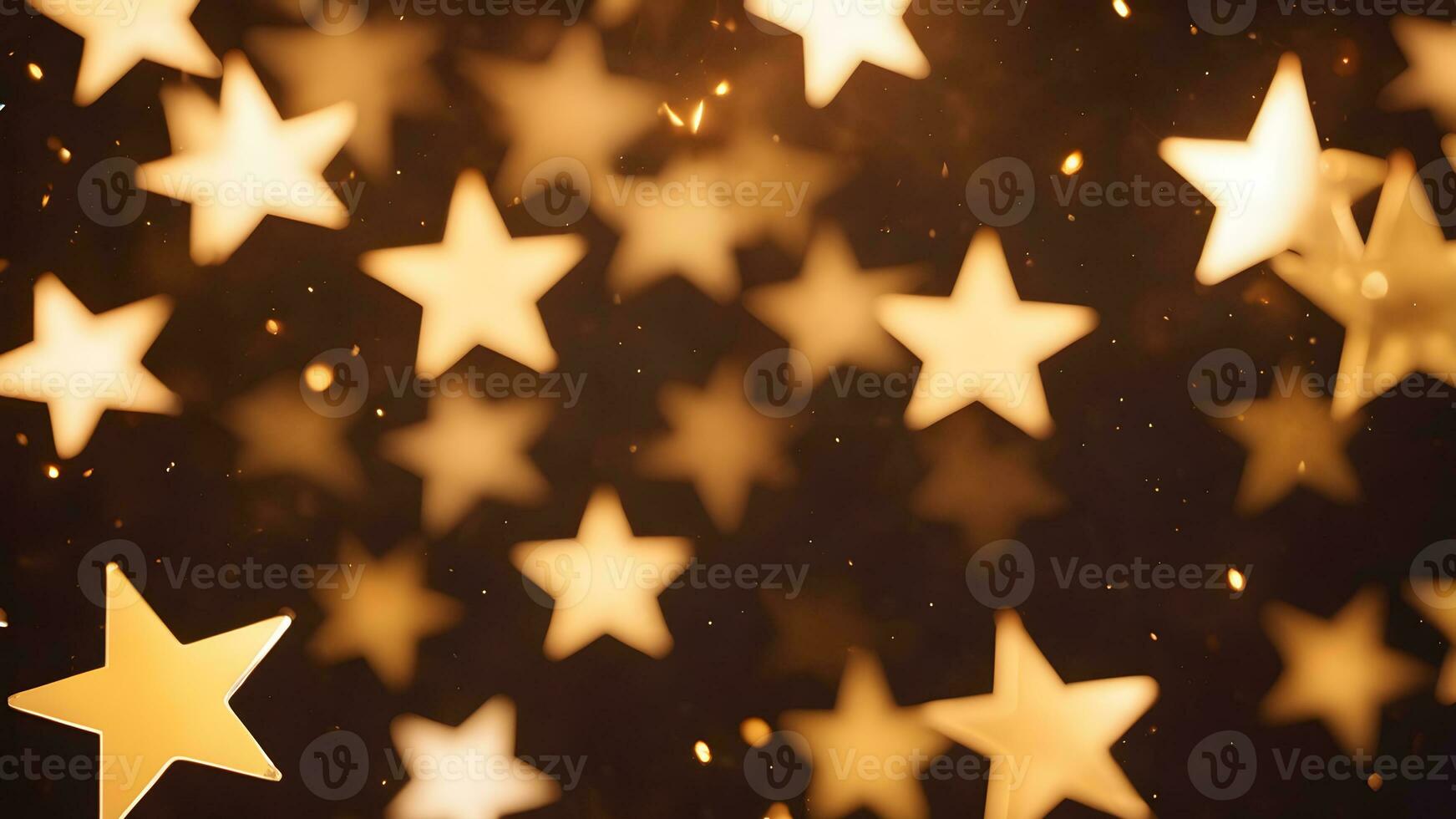 AI generated Christmas stars glowing photo