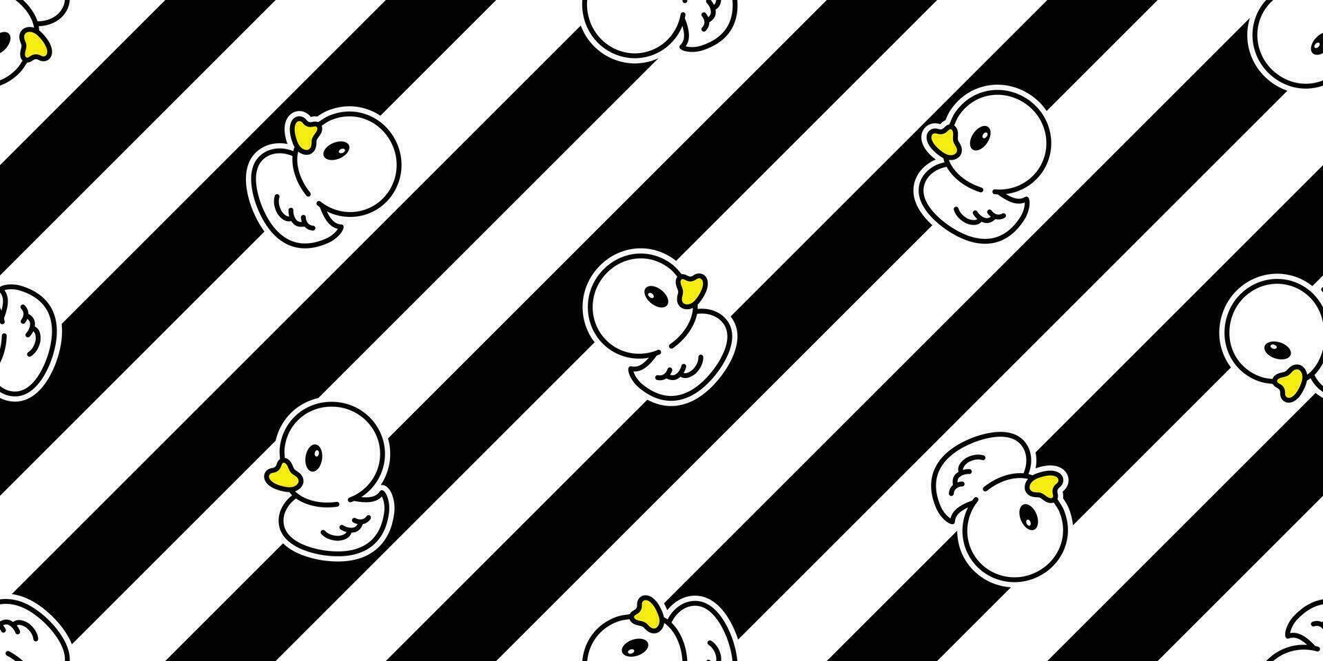 Pato sin costura modelo caucho Pato vector rayas dibujos animados bufanda aislado repetir fondo de pantalla loseta antecedentes ilustración garabatear diseño