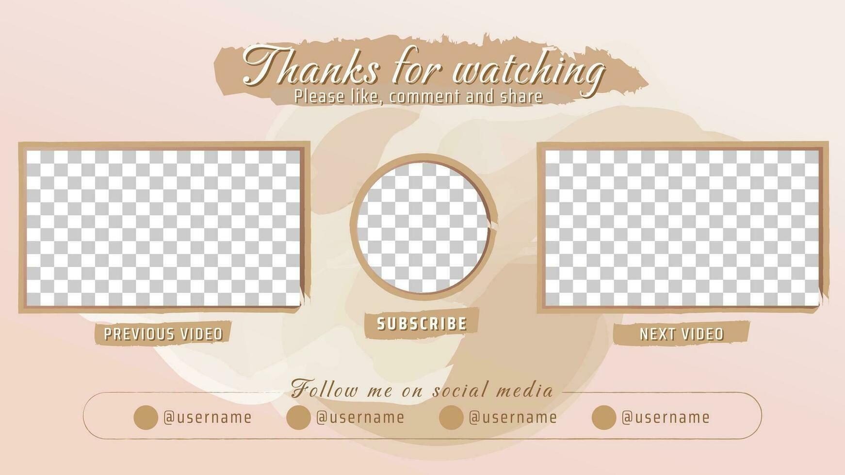 End Screen Video for Fashion and Beauty Vlog With Skintone Color vector