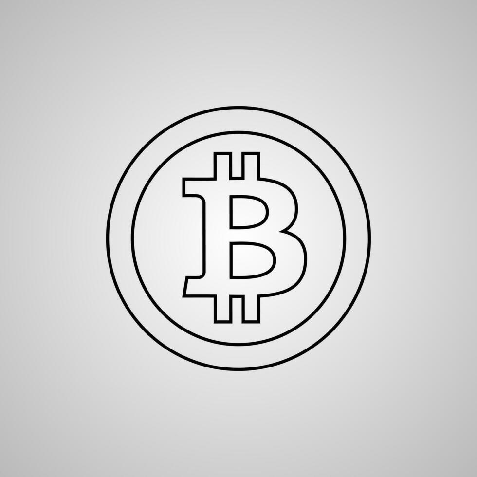 Bitcoin icon vector illustration Linear symbol