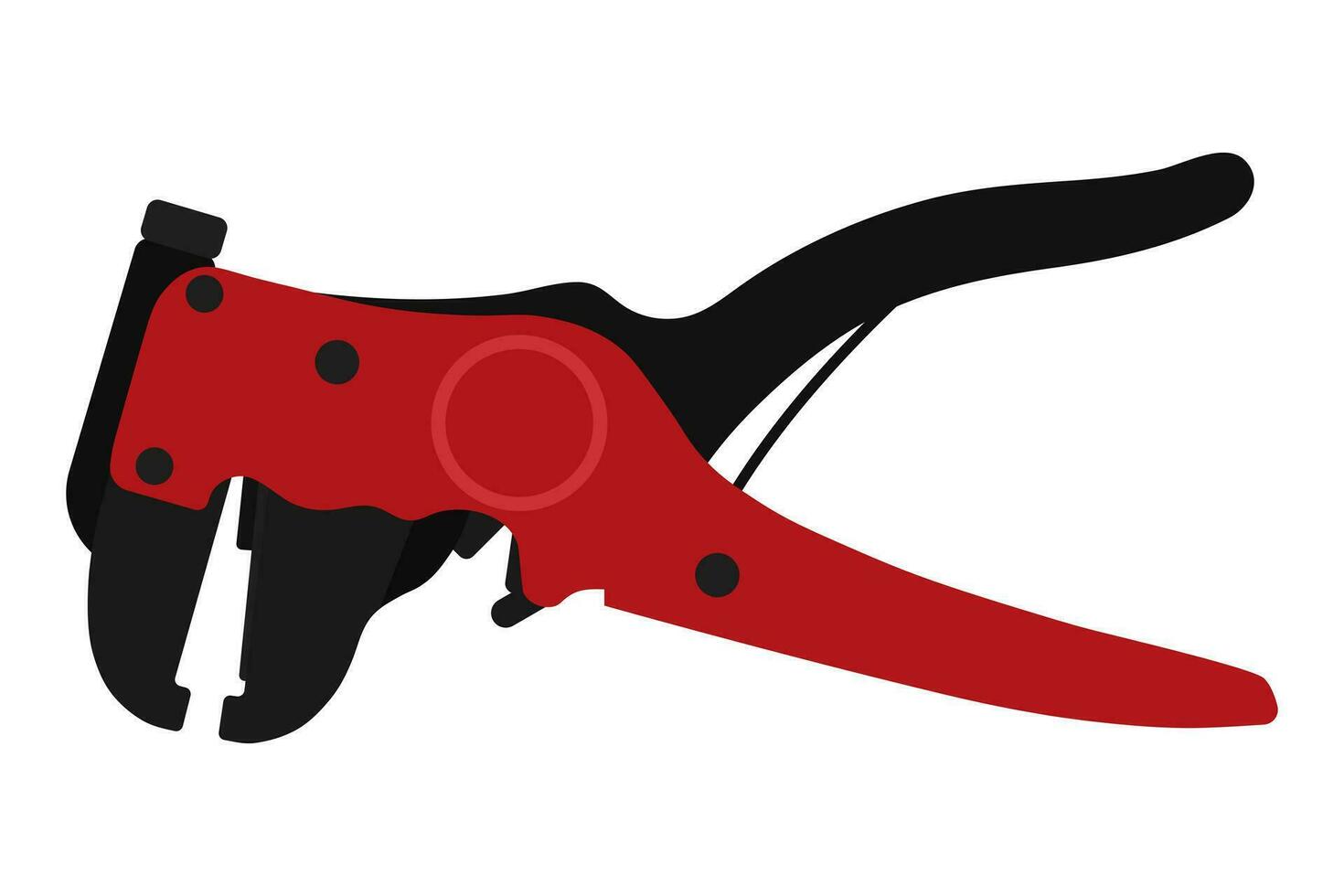 Self-adjusting wire cutting and stripping tool, vector flat illustration