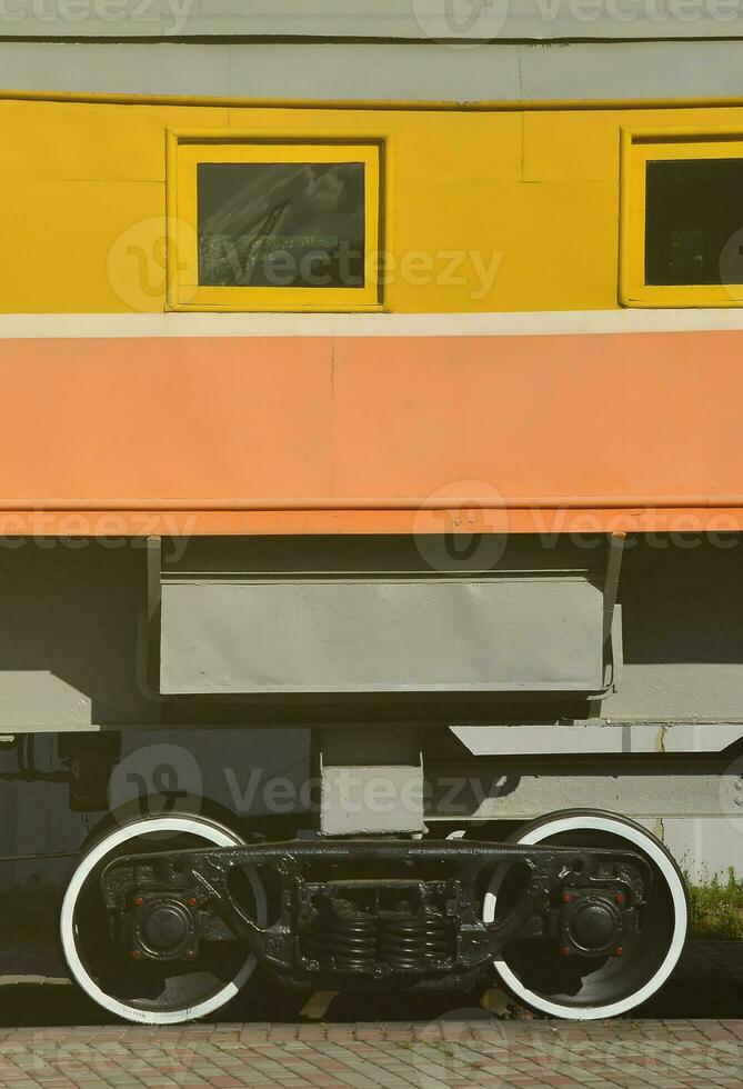 Photo of the wheels of the russian railway technical support train