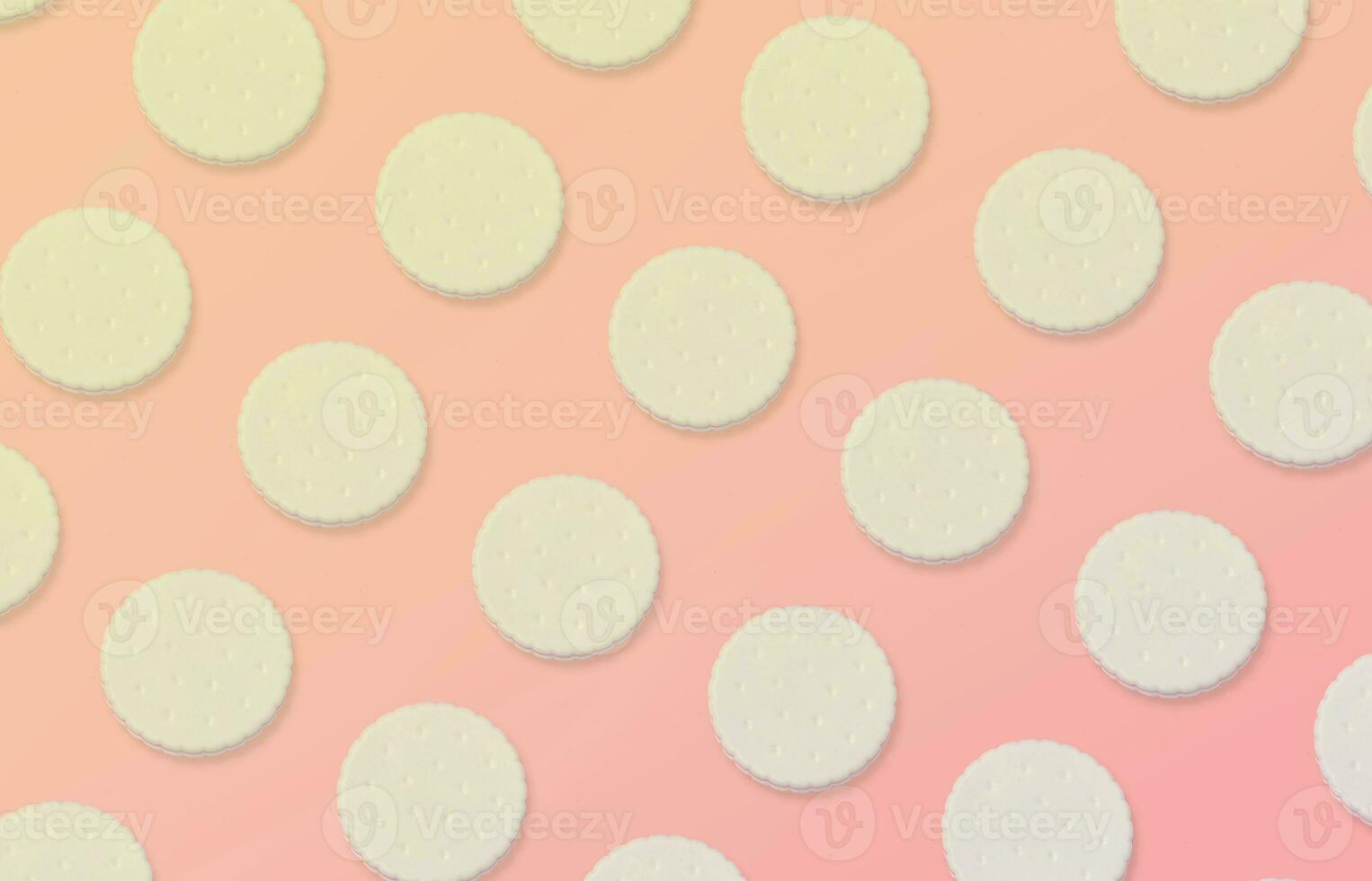 Creative art made with cookies pattern on pastel pink background photo