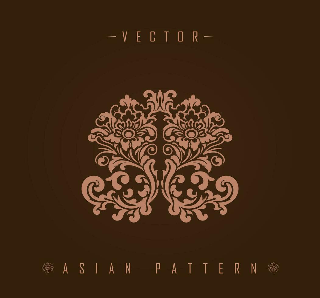 Symmetrical Floral Asian Vector Design
