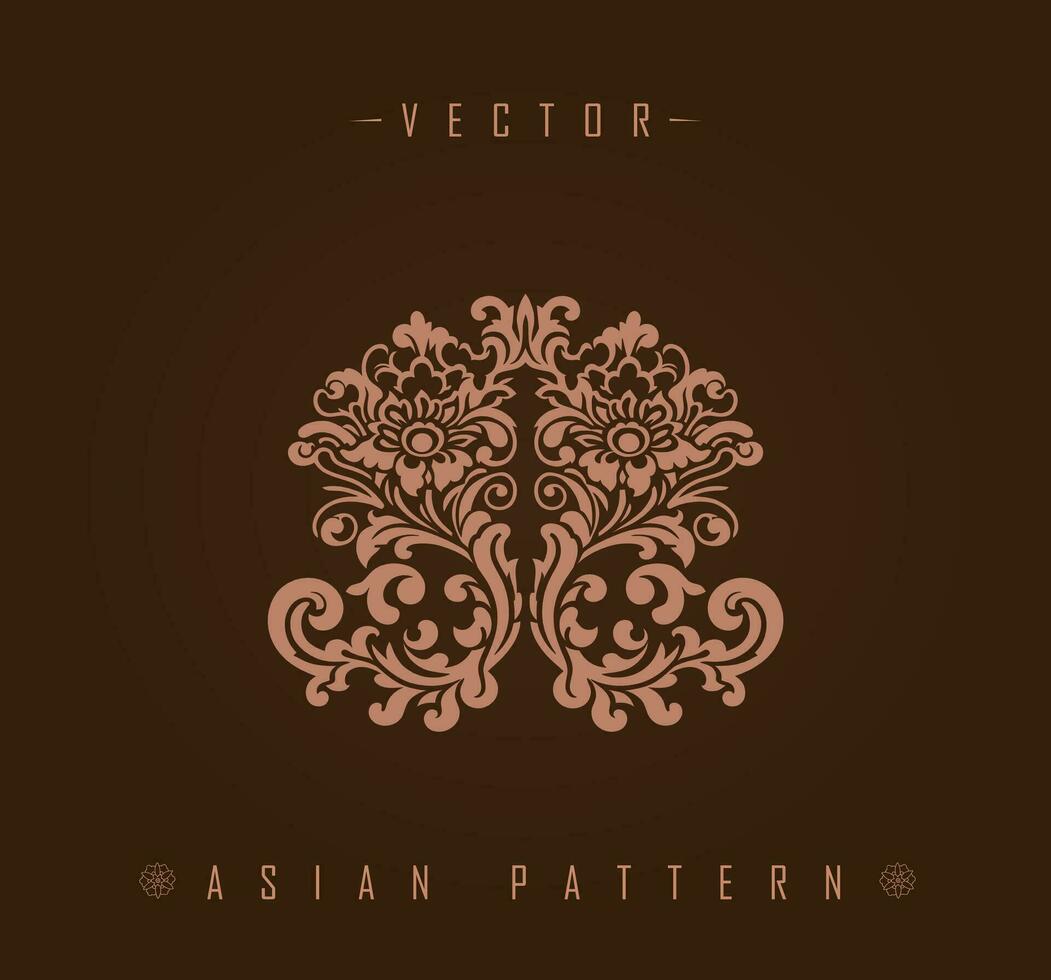 Symmetrical Floral Asian Vector Design