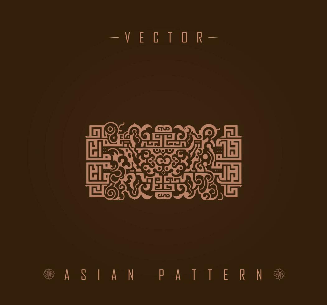 Complex Interwoven Asian Rectangular Pattern vector