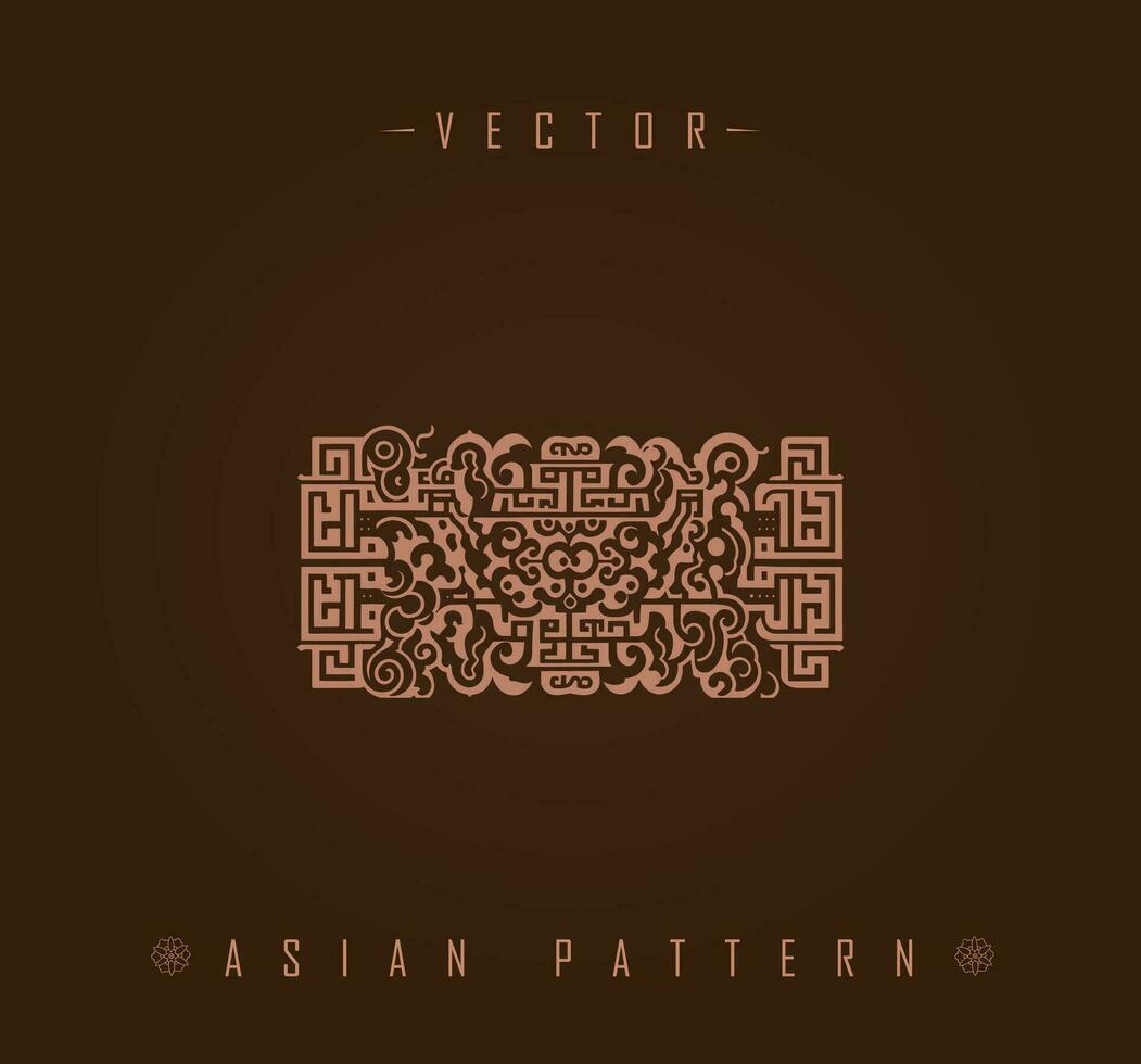 Complex Interwoven Asian Rectangular Pattern vector