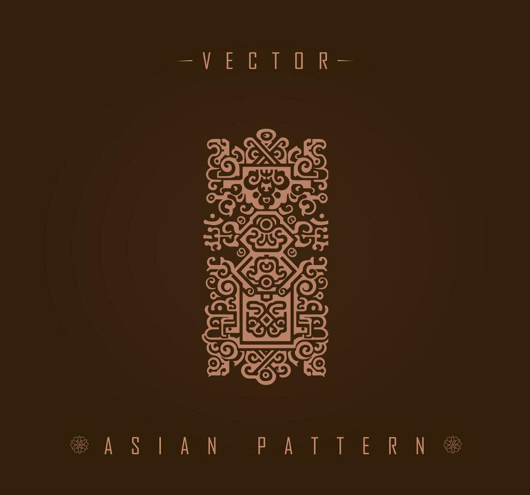 Complex Traditional Asian Rectangular Pattern vector