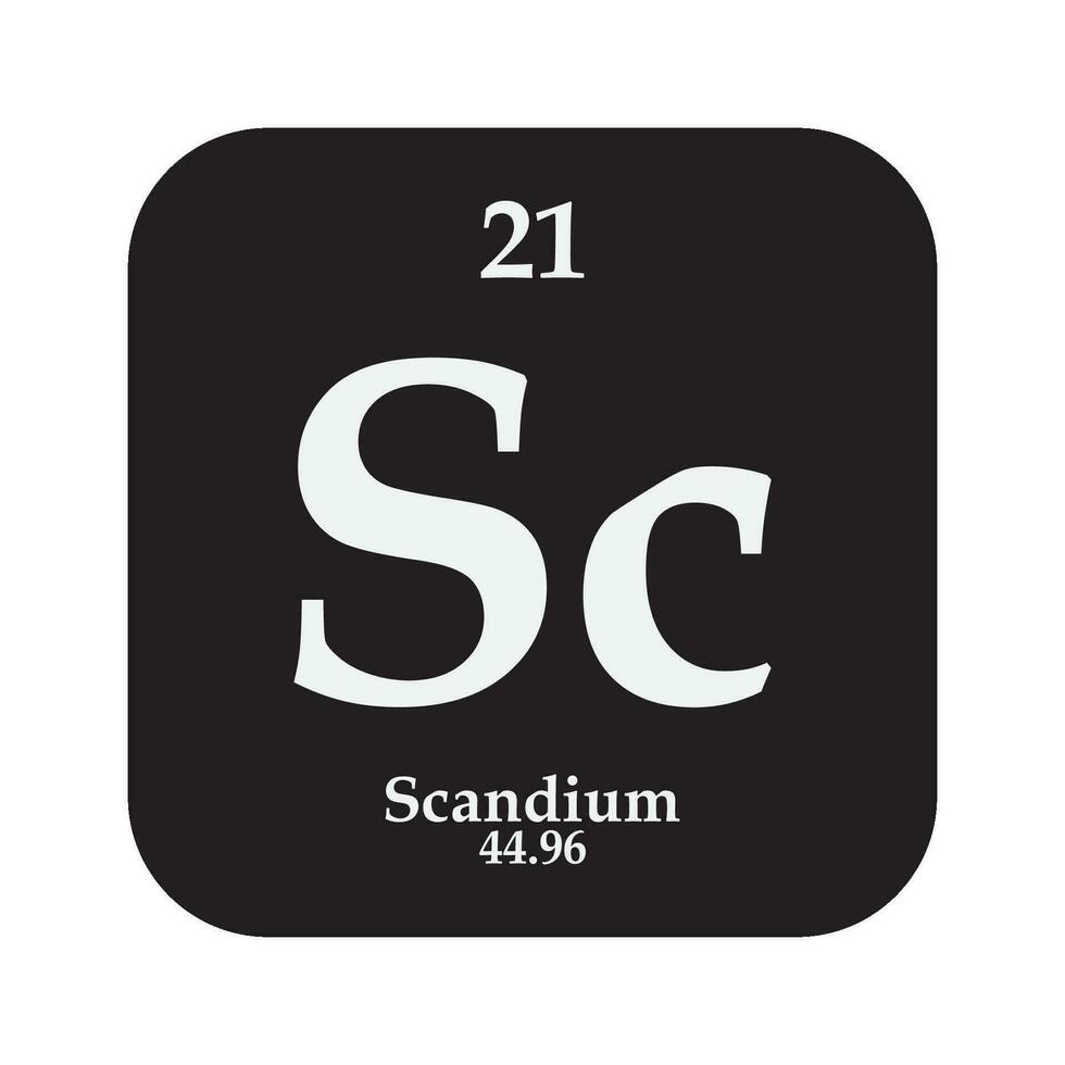 escandio química icono vector