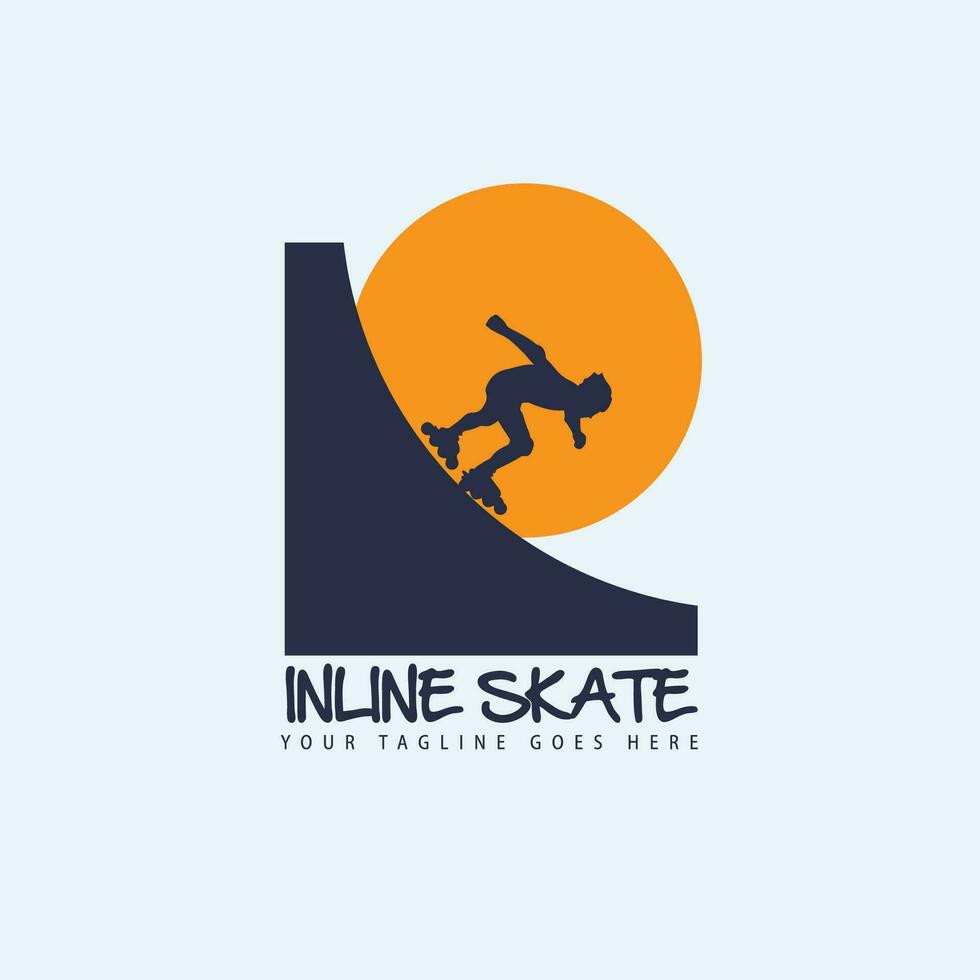 inline skating logo vector