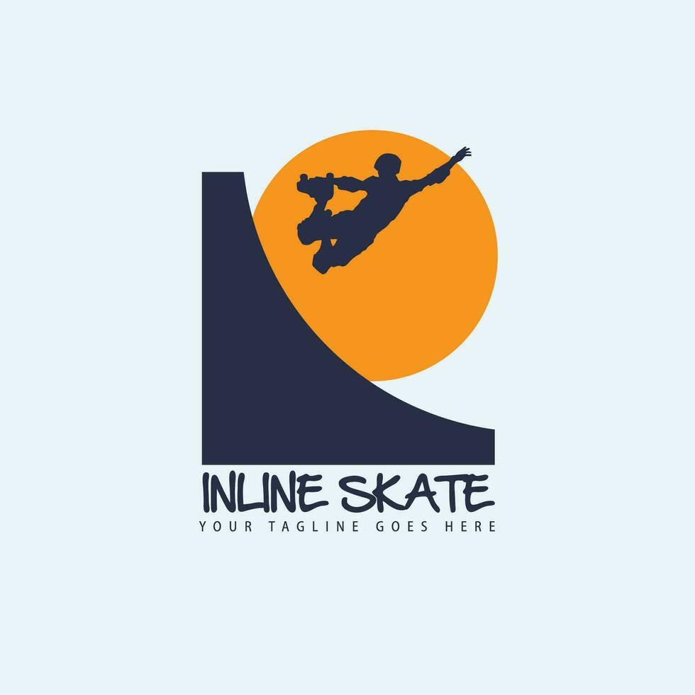 inline skating logo vector