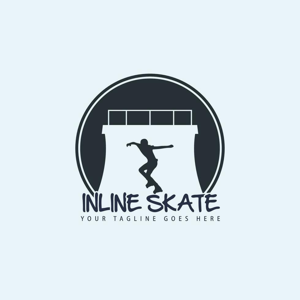 inline skating logo vector