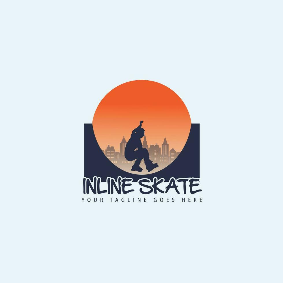 inline skating logo vector