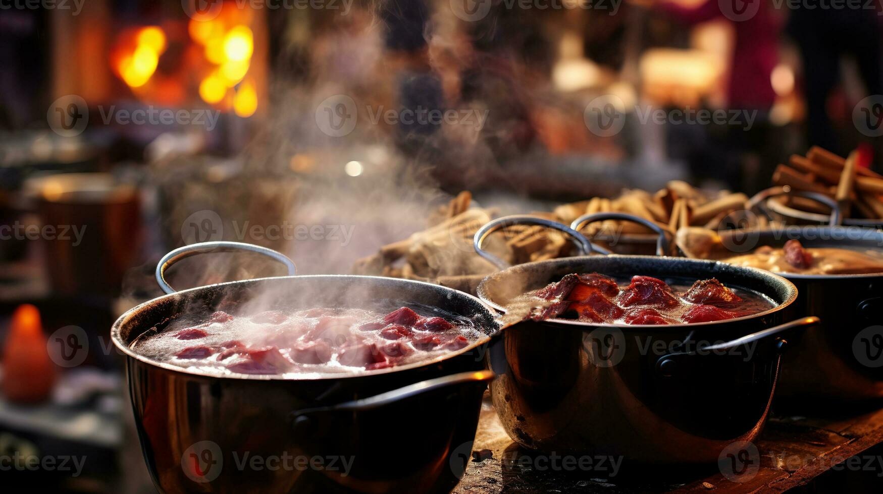 AI generated Fruit compote and homemade jam in a jar on a gray background. Fresh apples on the table. Homemade apricot jam in a glass jar and fresh fruits on a dark background. photo