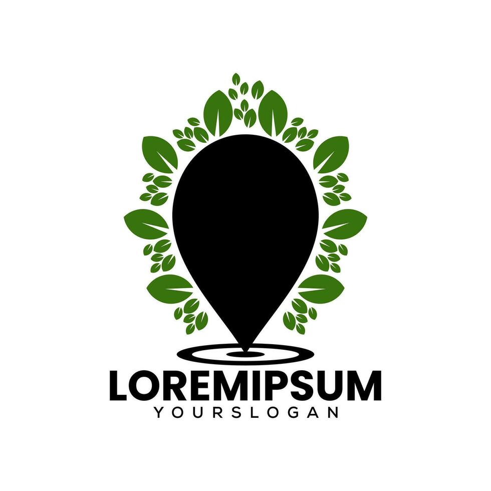 location leaf abstract icon logo design vector