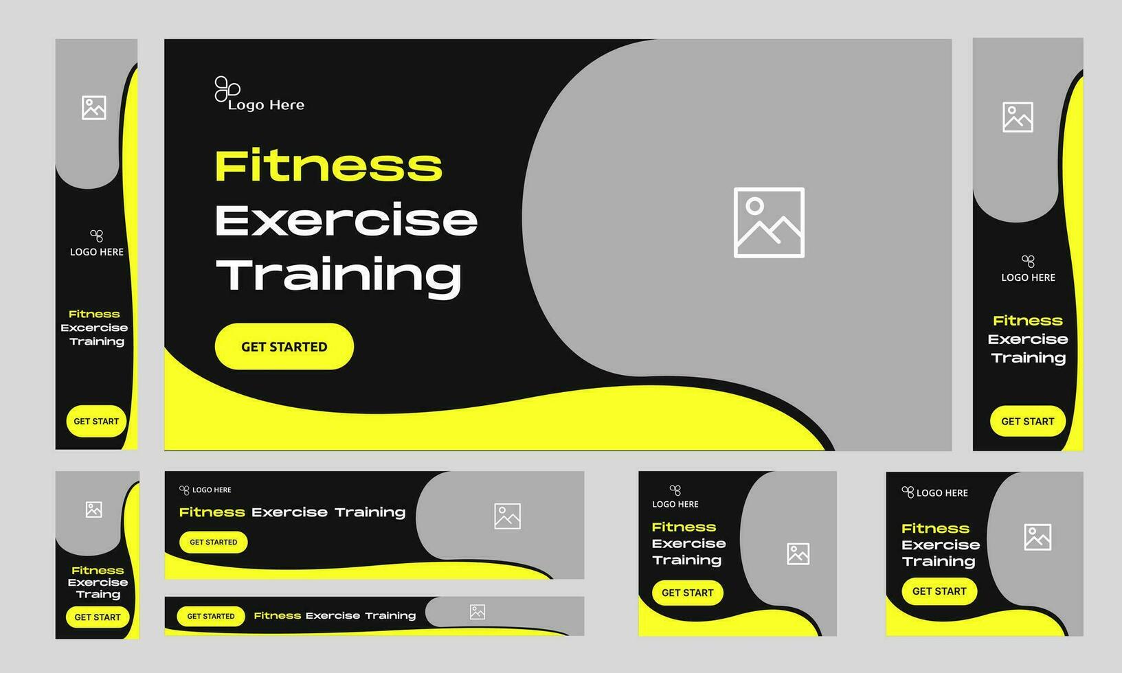 Multipurpose web set banner design for social media posts, Fitness body vector banner design, fully customizable vector eps 10 file format