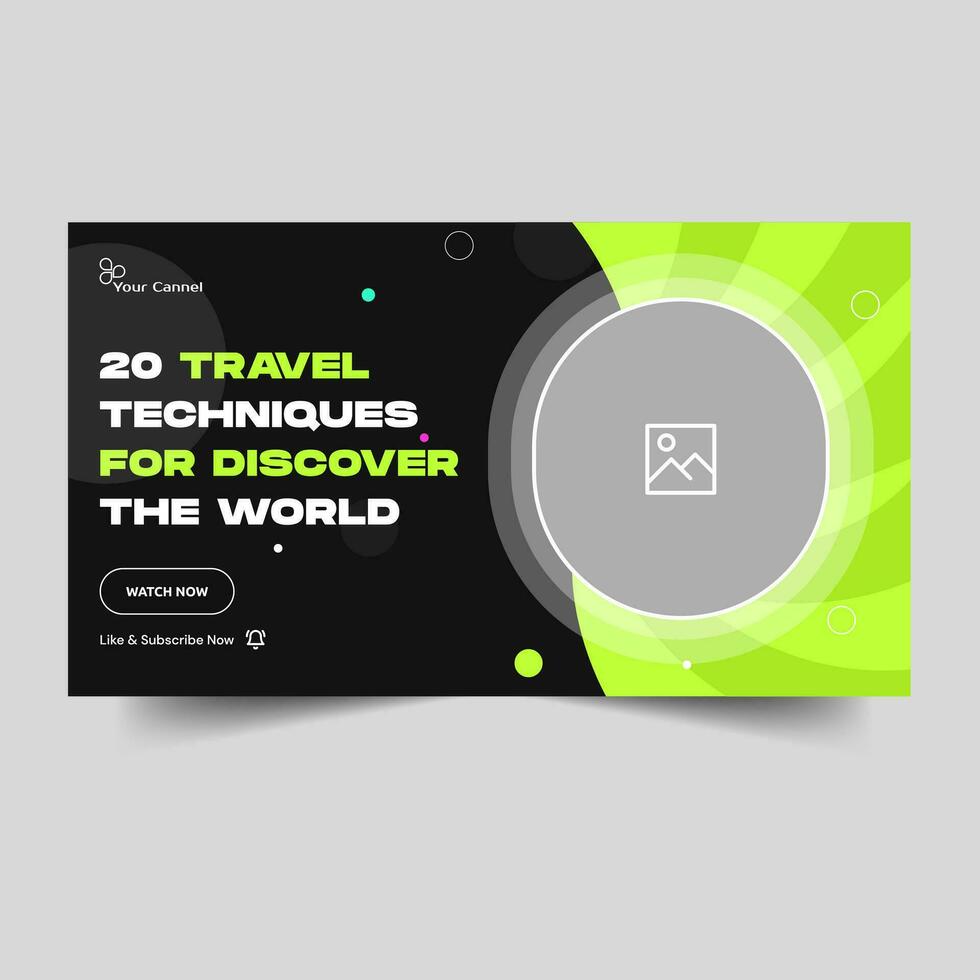 Tour and travel tips video thumbnail design, travel guide video cover design, fully customizable vector eps 10 file format