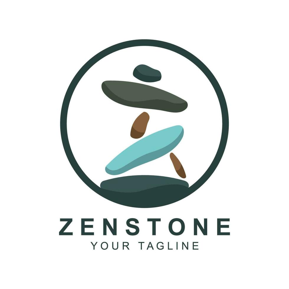 zen stone silhouette logo vector illustration design with creative idea