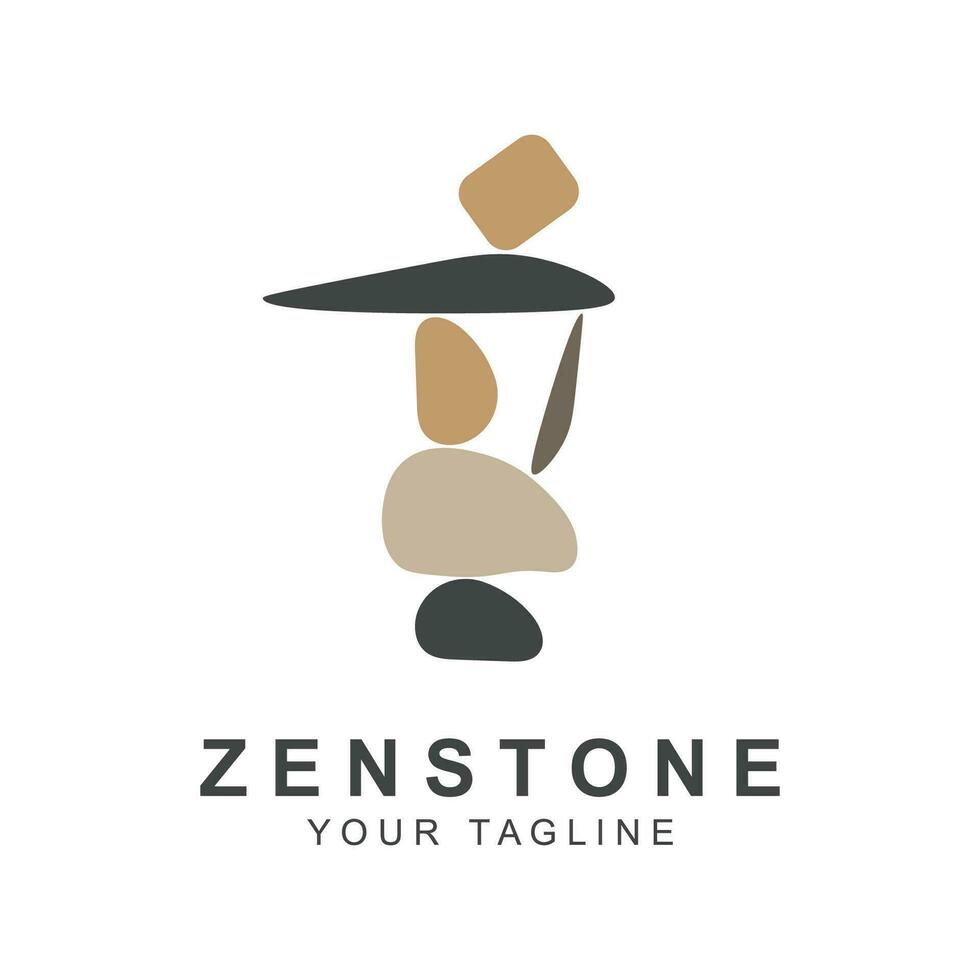 zen stone silhouette logo vector illustration design with creative idea