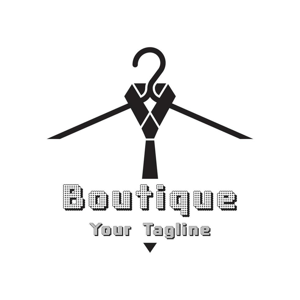 Simple clothes hanger logo design with creative idea vector